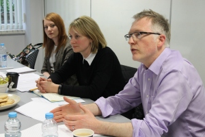 Dragons deliberate: (from left) Sophie Turner, Elise Wells and Tim Relf